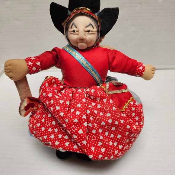 Plush Almas Designs Alice in Wonderland Topsy Turvy Flip Doll Queen of Hearts - Picture 3 of 9